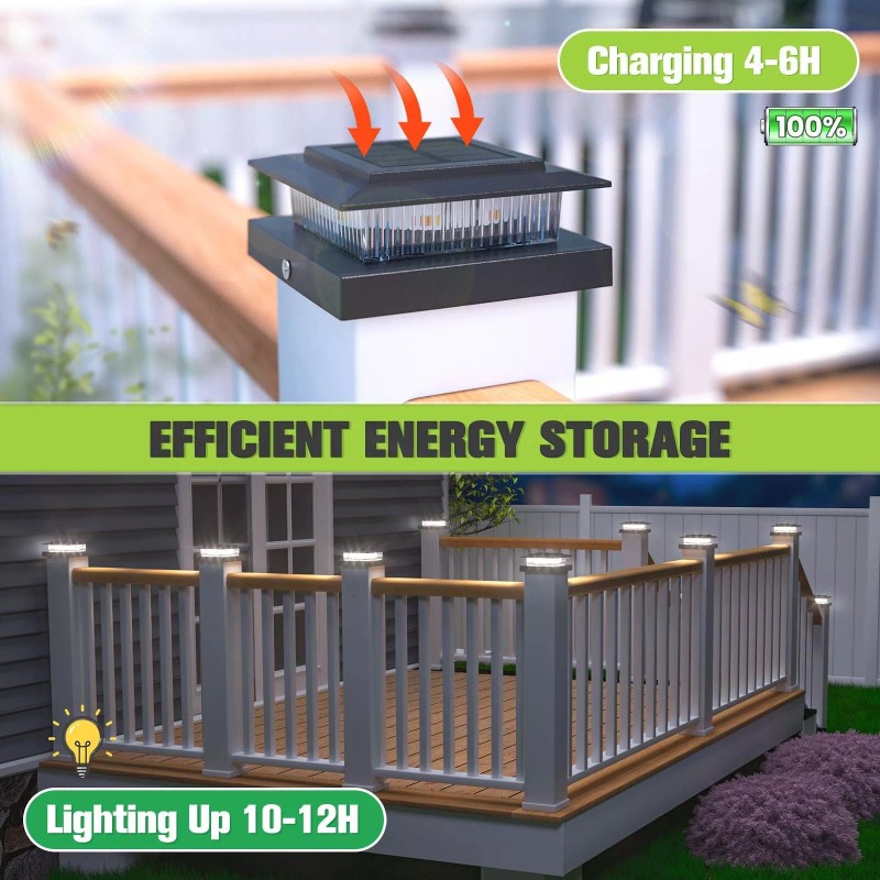 JOFIOS Post Cap Lights 16pack, 4x4 Deck Fence Post Solar