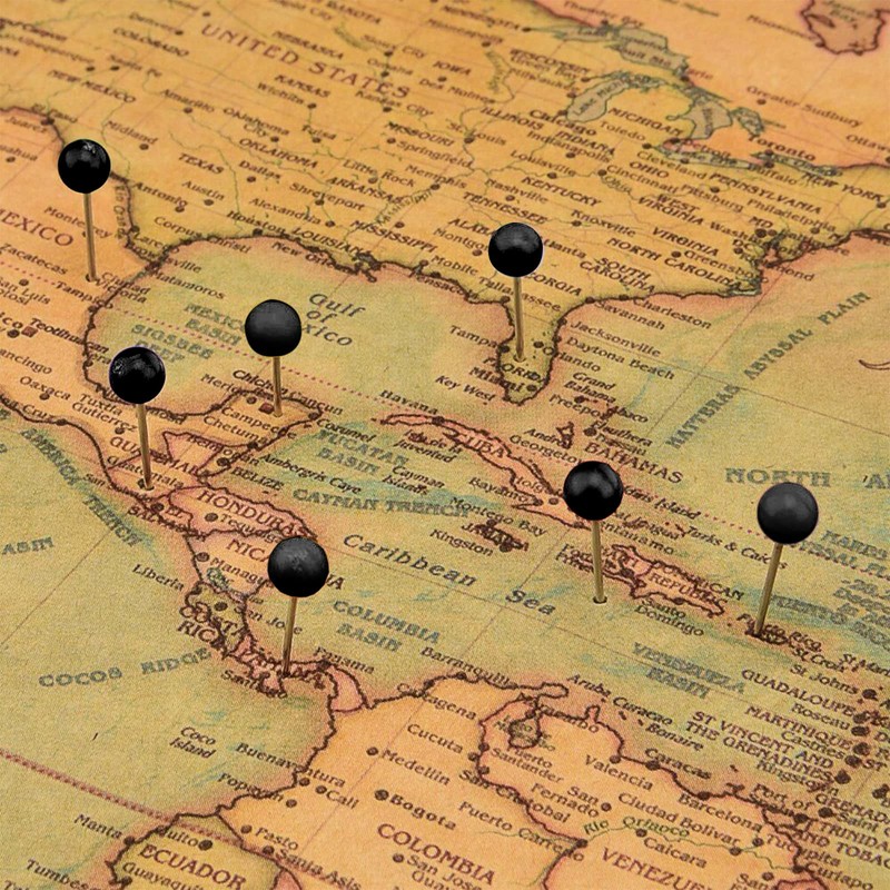 500 Pcs Drawing Push Pins Map Pins, VEGCOO Black Push