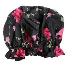 TOVINANNA Double-layer Satin Sleep Cap for Women Night Sleeping Bonnet Comfortable and Smooth Hair for Natural and Curly Hair Great for Chemotherapy Patients Floral Design