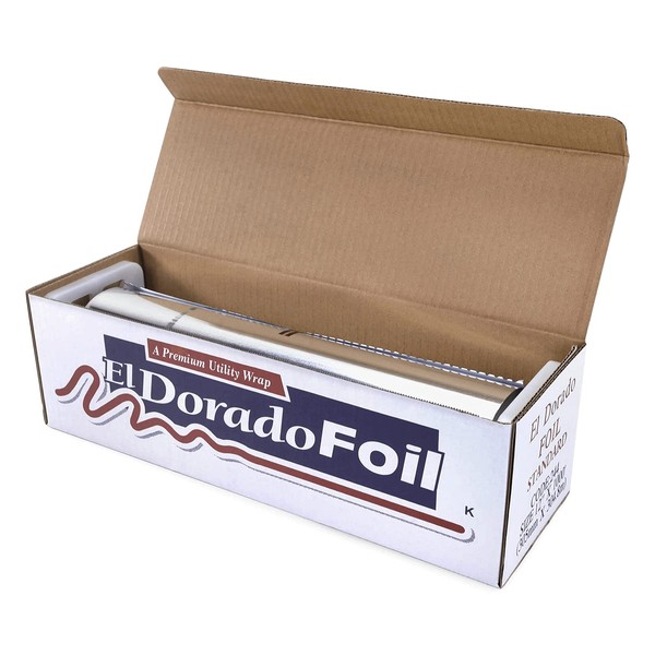 IDL Packaging 12" x 1000' El Dorado Aluminum Foil Roll in Self-Dispensed Box with Cutter (Pack of 1) - Standard Tin Foil for Grilling, Wrapping, Smoking, Baking - Food Safe Disposable Foil Wrap