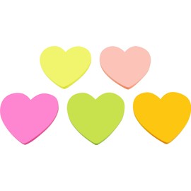 4A Shapes Sticky Notes,Heart Shape,3 x 3 Inches,Fluorescent Collection,Self-Stick Notes,200 Sheets/Pad,1 Pad/Pack,4A 5036