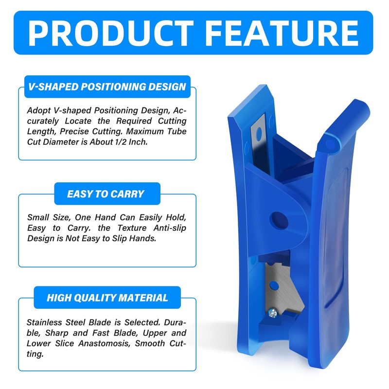 ERGAOBOY 5pcs Blue Pneumatic Hose Cutter Suitable for Cutting Nylon
