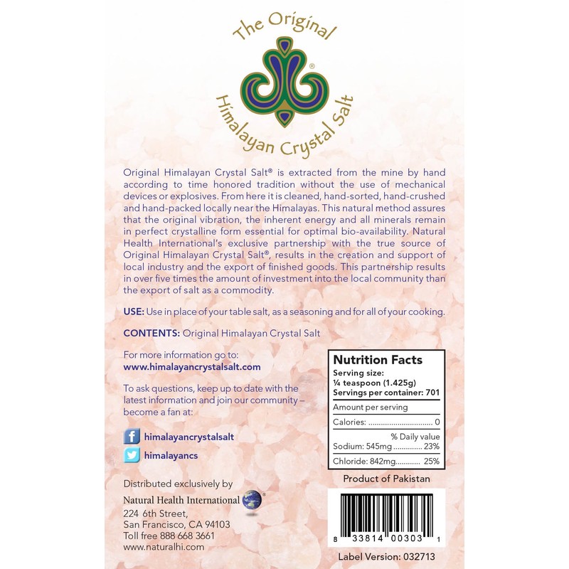 Original Himalayan Crystal Salt - Coarse Granulated - Culinary Salt