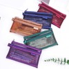 DELUXEFOX Mesh Pen Case Pen Case Double Structure Transparent Nylon