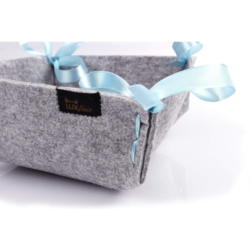 Small bread basket made of felt in mottled grey, approx.