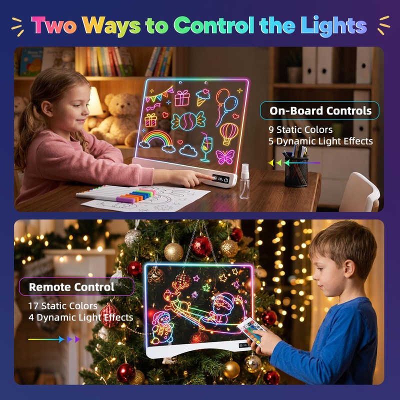 LED Drawing Board for Kids Ages 3-12,Glow Drawing Doard Gifts