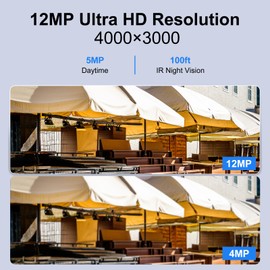 Anpviz 12MP PoE IP Bullet Camera with Human & Vehicle Detection, Audio Recording, POE Security Cameras Indoor and Outdoor, 100ft IR Night Vision, IP66 Waterproof, 4mm Lens, NDAA Compliant (U Series)