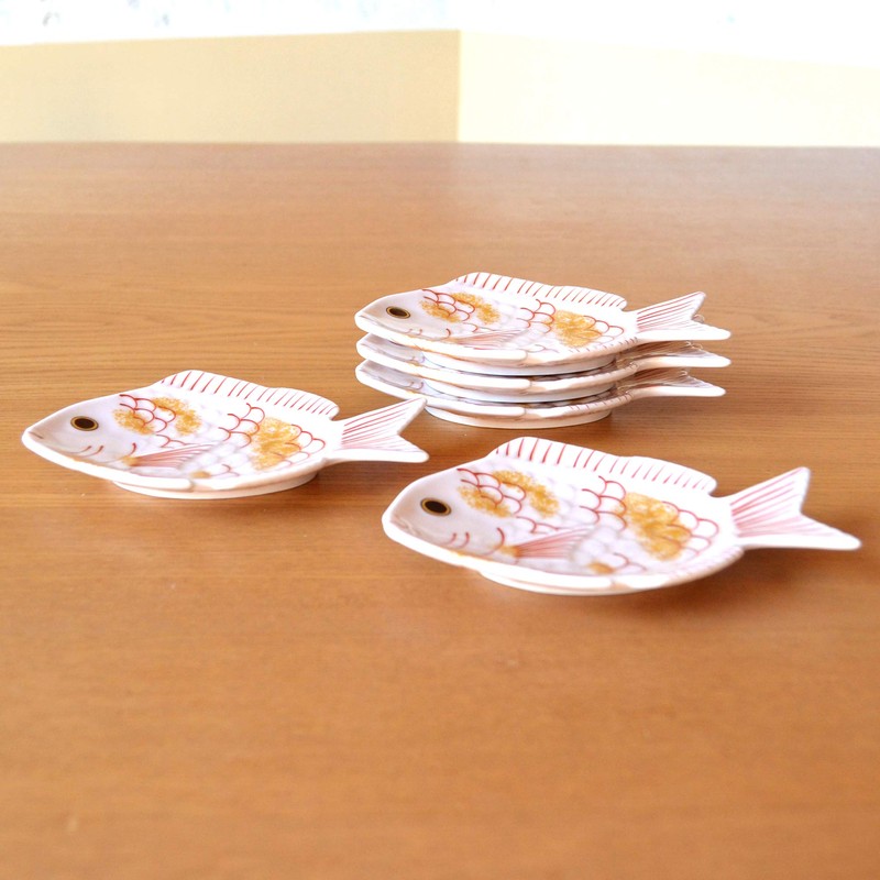 New Year Tableware, Japanese Tableware, Small Plate, Sea Bream, Lucky