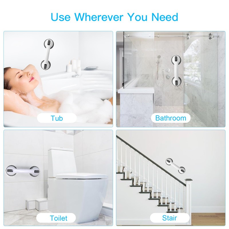 12 inch Suction Bathroom Grab Rails, Happybase Hand Rail for