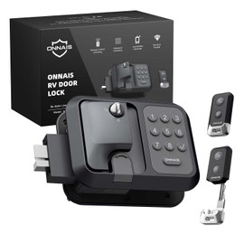 ONNAIS Full Metal RV Keyless Entry Door Lock with Password & Remote, Trailer & Camper Door Lock Replacement, Versatile Latch for RVs