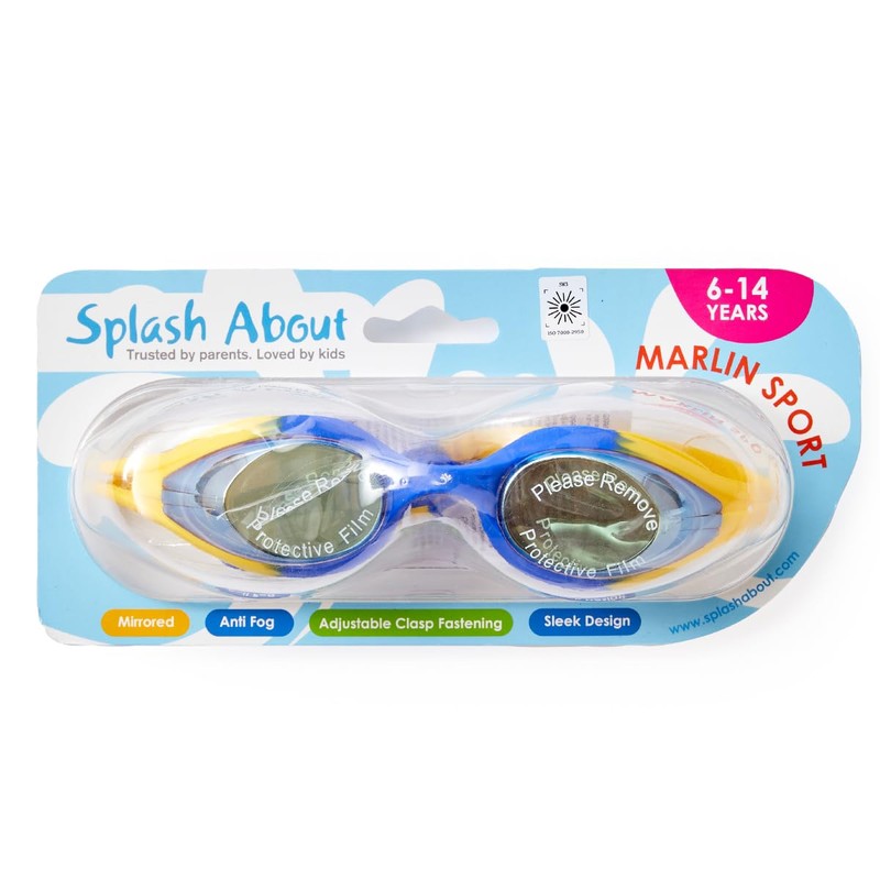 Splash About Kids Goggles Marlin Sport, Yellow/Blue