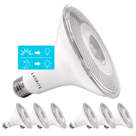 LUXRITE Dusk to Dawn PAR38 LED Bulb, 90W Equivalent, Automatic On Off Sensor, 3000K Soft White, 1250 Lumens, Wet Rated, Outdoor Security Spotlight, UL Listed, E26 Base (6 Pack)
