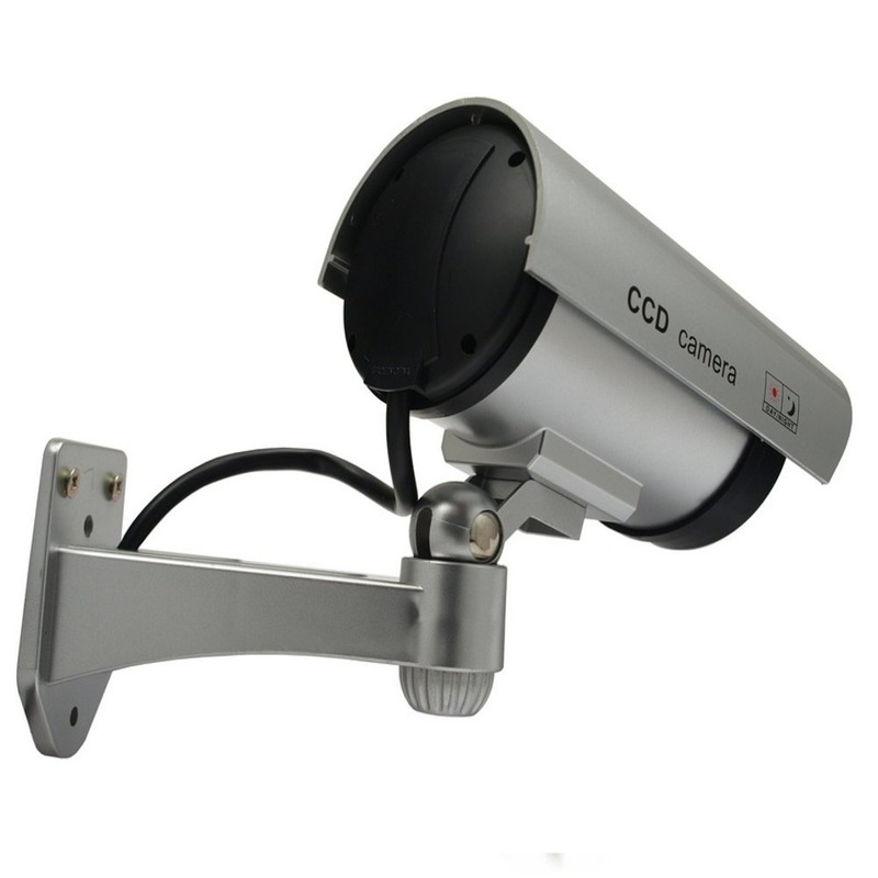 IR1100 Outdoor Brown Security Camera Camera CCTV Dummy With Flashing