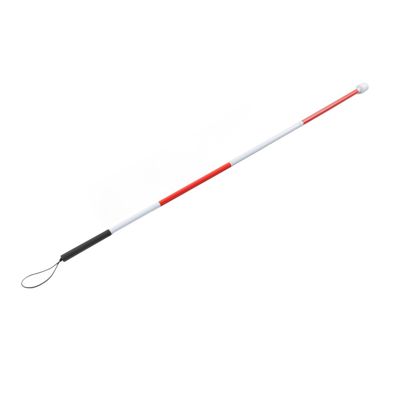 Folding Blind Cane Anti Slip Handle Red White Aluminium Light