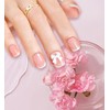24Pcs French Tip False Nails, Square Nails with Glue, Press