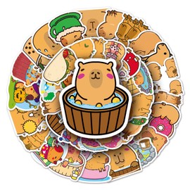 Capybara Stickers for Laptop(50 Pcs),Gift for Kids Teens Adults Girl,Capybara Waterproof Stickers for Water Bottle,Vinyl Stickers for Scrapbook,Journal,Dairy,Skateboard