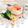 8 Pack Small Plastic Storage Bins with Bamboo Lids, Stackable
