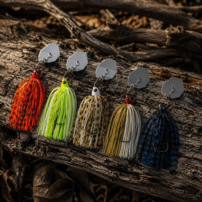 Kulport Bladed Jig Fishing Lures, Irresistible Vibrating Action, Sticky-Sharp Heavy-Wire