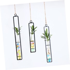 MERRYHAPY Flower Pot Wall Hanging Creative Hanging Test Tube Flower Wrought Vase Hydroponic Planting Home Decor Rope