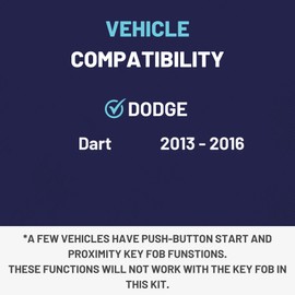 Replacement Key Fob Compatible with Dodge Dart 2013-2016, Key Fob with Interchangeable 5 & 7 Button Keypads, 1 Simple Key with Interchangeable 5 & 7 Button Keypads Only
