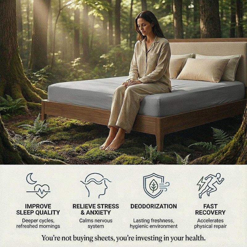 Grounding Sheets for Improving Sleep Quality,25% Pure Silver Fiber+Organic Cotton,Bedding