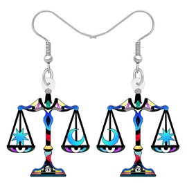 LONYOO Acrylic Zodiac Sign Earrings Dangle Jewellery Anime Animals 12 Constellation Earrings Gifts for Women Girls Bestie Charms, Acrylic, No Gemstone