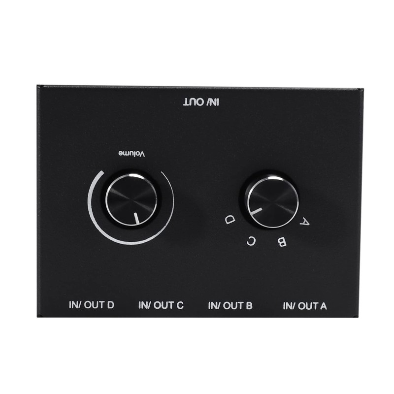 jingfei 4 Port Audio Switch, 3.5mm Audio Switcher, Stereo AUX