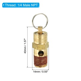 PATIKIL 1/4" Male NPT Safety Valve, Air Pressure Release Valve for Air Compressor, 250PSI Set Pressure