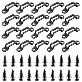 Invisible Connector Screw Fasteners Sdjdhej 20 Pcs Furniture Connector Stainless Steel Slide Buckle Two in One Design Cabinet Hidden Connection Assembly for Wardrobe (Half Through Buckle, Black)