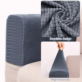 VPB Armrest Chair Covers,Set of 2 Stretch Armchair Covers for Arms,Sofa Armrest Protectors for Armchairs,Non Slip Armrest Covers for Chairs Furniture Protector Armchairs Sofa Couches Recliner(Grey)