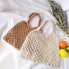 TENDYCOCO Women's Mesh Beach Bag Woven Cotton Hollow Shoulder Bag