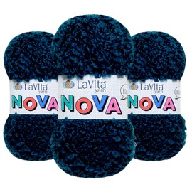 Lavita NOVA Crochet Yarn Bundle - 3 Pack of 100gr/3,5oz Fluffy Yarn for Crochet - Thick, Cozy and Soft Plush Baby Snuggle Yarn for Crocheting & Knitting Toys, Blankets, Garments, 327 Yards