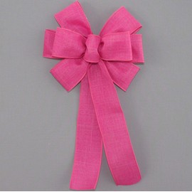 Hot Pink Rustic Wreath Bow - Spring Easter Bow by Package Perfect Bows – Made in USA (10 inch bow)