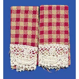 SMA 1:12 Dollhouse Miniature Dish Towels/Country Red/2 AZ BB50626