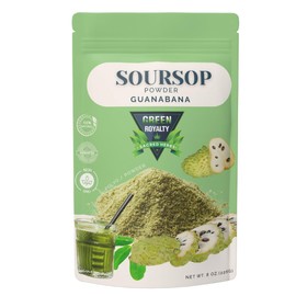 Green Royalty – Soursop Powder 8oz | 100% Natural Guanabana Fruit | Caffeine-Free, Sugar-Free, Gluten-Free | Non-GMO | Herbal Drink Powder | Raw & Pure
