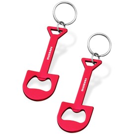 munkees Shovel Bottle Opener Keychain 2 Pack Aluminium Key Beer Opener, Outdoor Travel Accessories Red
