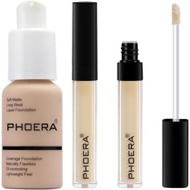 PHOERA Full Coverage Foundation & Concealer – Lightweight, long-lasting, and matte for a flawless, natural finish. Smooths wrinkles for a perfected look
