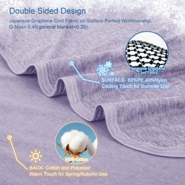 CHOSHOME Cooling Blanket for Hot Sleepers Lightweight Summer Cold Thin Blankets for Sleeping, Hot Flashes Night Sweats, Soft Blanket for Bed, Throw Size, Purple