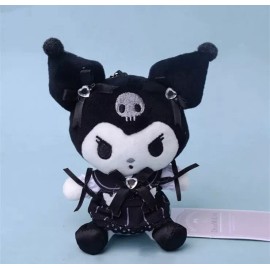 Sanrio Kulomi Doll Gothic Plush Keychain 12cm New