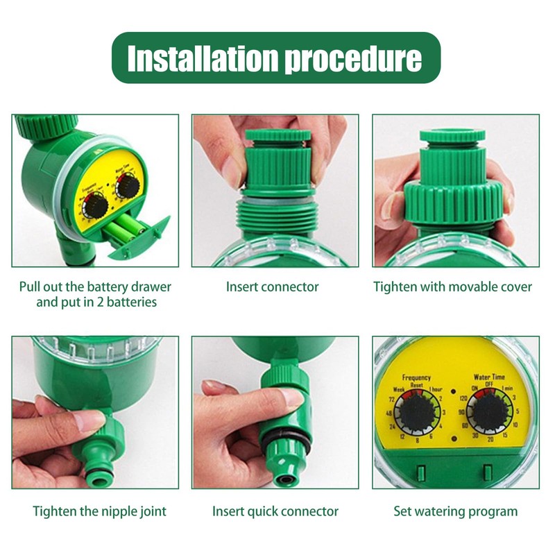 SULIVES Garden Irrigation Timer, Automatic Electronic Hose Watering Timer, Programmable
