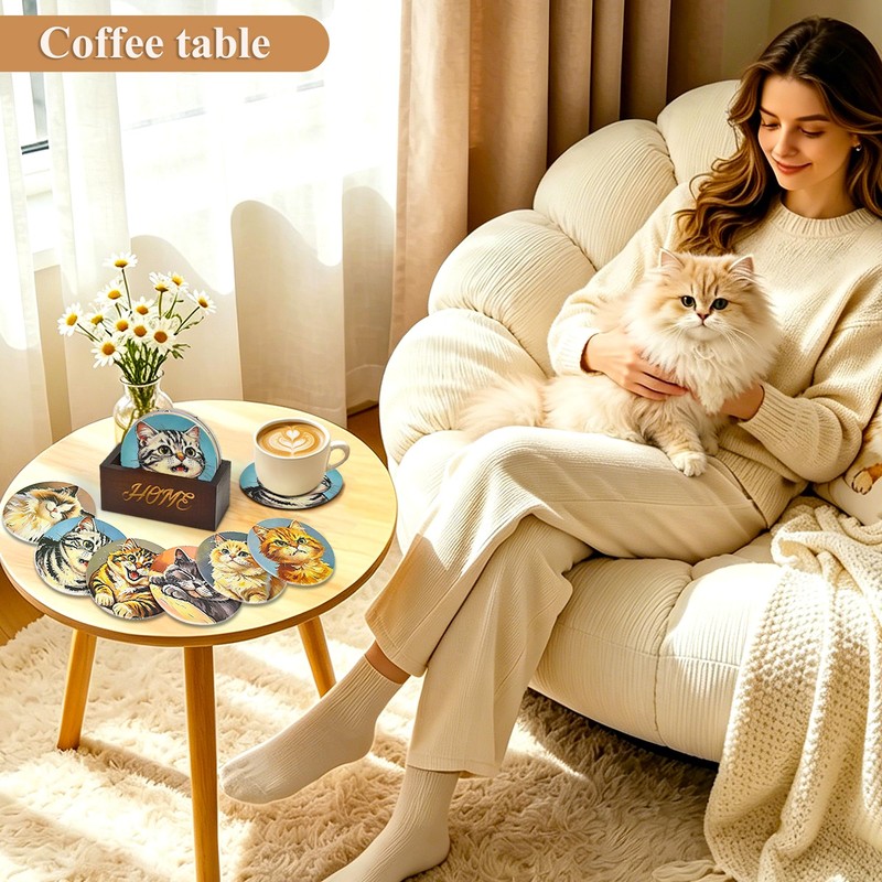 Sopicoz Coaster Set of 6, Drink Coaster for Home, Silicone