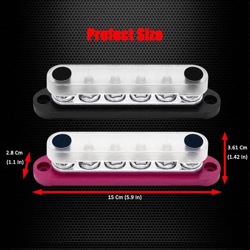 6 x M8 (5/16") Studs Power Distribution Block Bus Bar