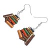 LONYOO Acrylic Book Earrings Dangle Jewelry Funny Bookshelf Back to