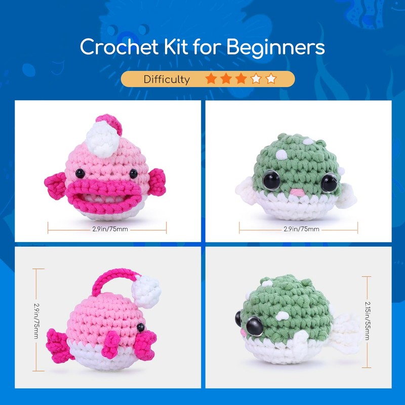 NestledCrafts Crochet Set, Complete Crochet Sets for Beginners Adults, Knitting