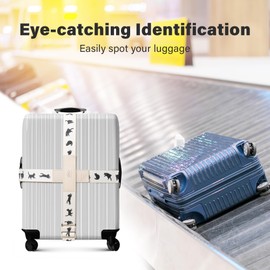 Luggage Straps for Suitcases, Adjustable Luggage Elastic Belt, Travel Essentials for Airport,Station,Vibrant Designs, Puppy