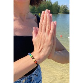 Chakra Bracelet 7 Stone Healing Bracelet on Adjustable Black Thread Natural Gemstone Jewelry for Energy, Balance, Meditation & Wellness - Unisex Mind, Body & Soul Healing Energy Bracelet