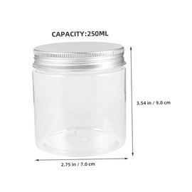 SAFIGLE 6-pack 250ml Travel Dispensing Bottles Set Leakproof Plastic Jars for Creams Cosmetics Skincare Portable Sample Bottles