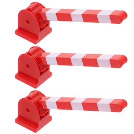 TOYANDONA 3 Pcs Simulated Traffic Sign Roadblock Toy, Mini Stop Rod Models Street Road Signs for Kids Engineering Construction Play