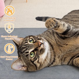 PETZOOKA Pet Heating Pad for Cats and Small Dogs,Heated Cat Bed,Auto Temperature Control Waterproof Indoor Electric Pet Heating Pads for Cats with Chew Resistant Cord,16 * 12inch