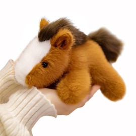 PEACH CAT Horse Stuffed Animal 7.8" Cute Plushies Small Plush Toys Gifts for Kids Brown